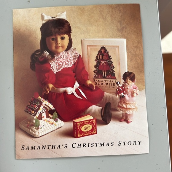 Vintage American Girl Samantha Christmas dress with tights & bow excellent cond - Picture 9 of 9